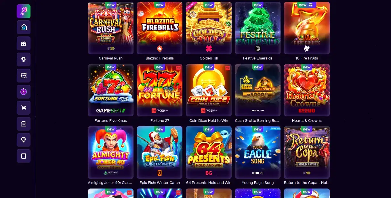 Игровой интерфейс Kent casino
